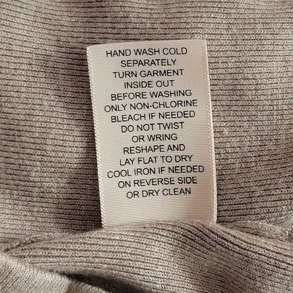 Philosophy Sweater Womens Small Taupe Brown Knit 3/4 Sleeve Scalloped Pullover - Picture 14 of 14